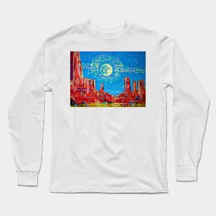 Monument Valley. Neon moon Long Sleeve T-Shirt